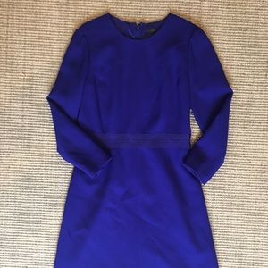 NWT J Crew Blue double faced wool crepe dress 6